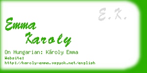 emma karoly business card
